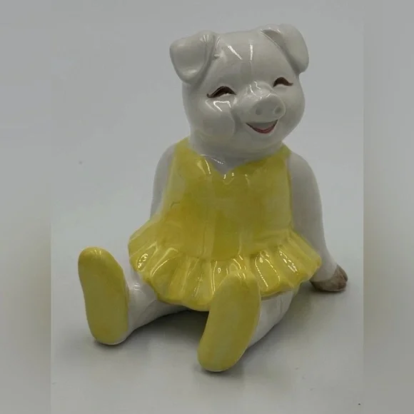 FITZ AND FLOYD TUMBLING BALLERINA PIGS VINTAGE 1979 Lot Of 4 Hand Painted - Picture 5 of 10